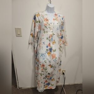 Cuddle Down Size M Cotton Floral/butterflies Breathable Nightgown Pockets